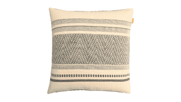 kussen Katoen 60x60cm ecru met zwart