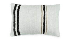 kussen Hennep 40x60cm wit met zwarte strepen