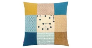 kussen MeS New Classic 60x60cm blauw en oker
