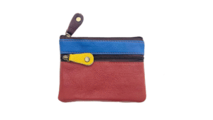 portemonnee restleer met ritsen 13x9cm