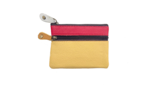 portemonnee restleer met ritsen 13x9cm