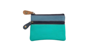 portemonnee restleer met ritsen 13x9cm