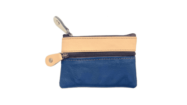 portemonnee restleer met ritsen 13x9cm