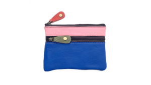 portemonnee restleer met ritsen 13x9cm