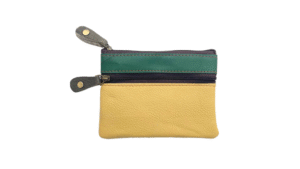 portemonnee restleer met ritsen 13x9cm