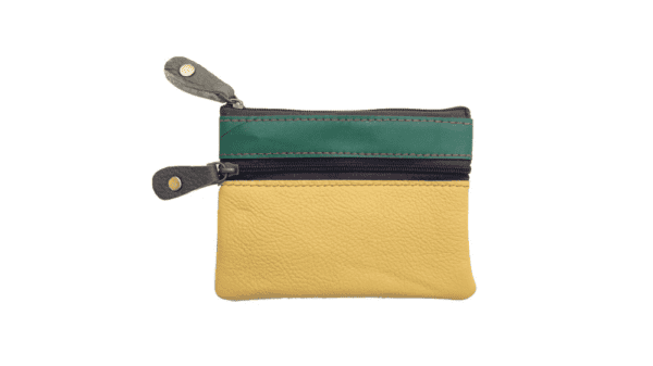 portemonnee restleer met ritsen 13x9cm