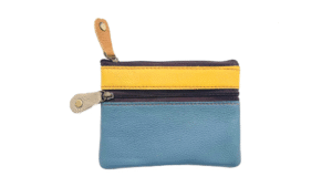 portemonnee restleer met ritsen 13x9cm