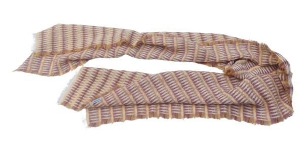 sjaal Harlequin 40x210/220cm geel crème roze