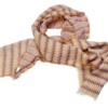 sjaal Harlequin 40x210/220cm geel crème roze