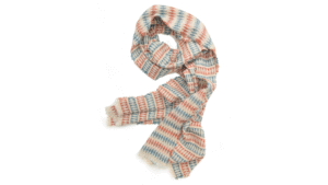 sjaal Harlequin 40x210/220cm creme, roest en blauw