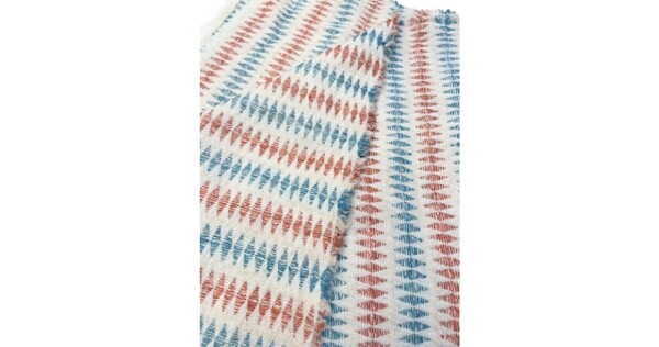 sjaal Harlequin 40x210/220cm creme, roest en blauw
