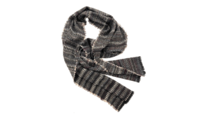 sjaal Harlequin 40x210/220cm zwart grijs
