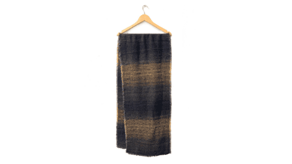 sjaal Harlequin 40x210/220cm zwart en oker