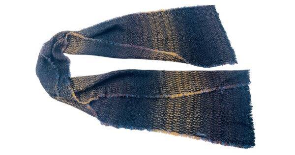 sjaal Harlequin 40x210/220cm zwart en oker