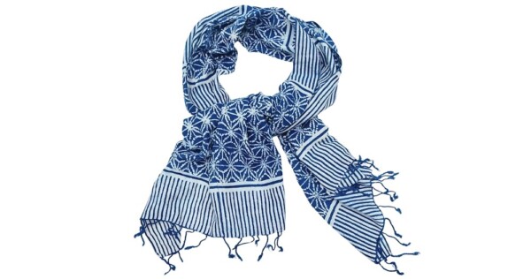 sjaal en pareo Toshio 65x200cm Indigo People