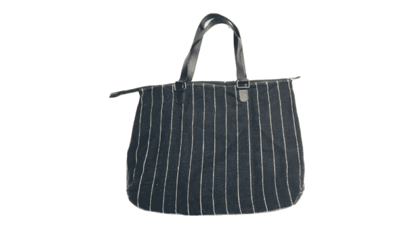 schoudertas Anna 45x55x13cm zwart gestreept