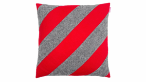 kussen New Stripes 45x45cm rood en grijs