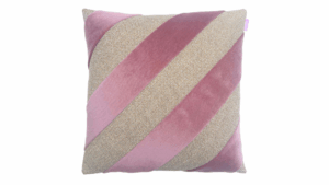 kussen New Stripes 45x45cm oud roze en zand