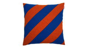 kussen New Stripes 40x40cm blauw en roest