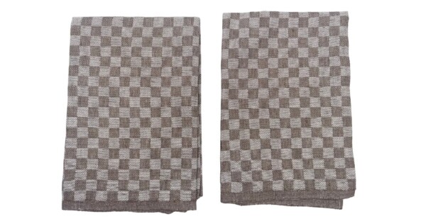 theedoeken Linnen 50x70cm set van 2 bruin