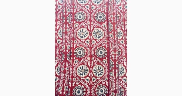 tas Papillon 45x40cm rood met bloemen doorgestikt