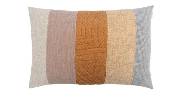 kussen Amber 40x60cm oker en lichtgrijs