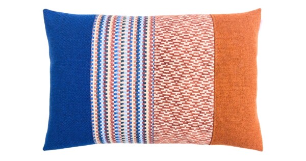 kussen Elements 40x60cm blauw en roest