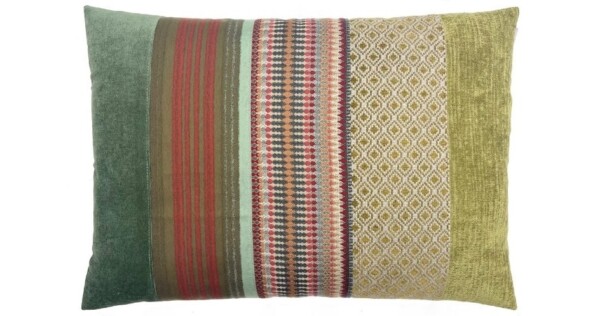 kussen I like green 50x70cm groen lichtgroen en rood