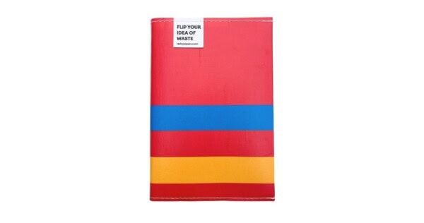 notitieboek REDO 21x15x1,5cm rood, blauw en geel