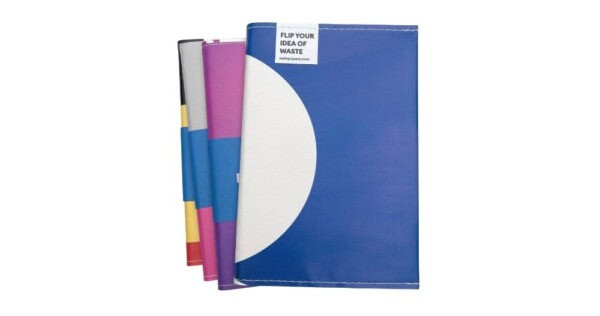 notitieboek REDO 21x15x1,5cm blauw en wit