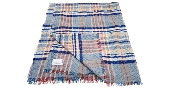 plaid Glastonbury 150x180cm blauw en zandkleurig