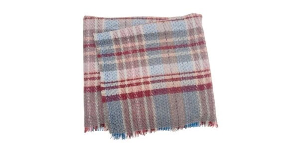 plaid Glastonbury 150x180cm bordeaux rood en blauwgrijs