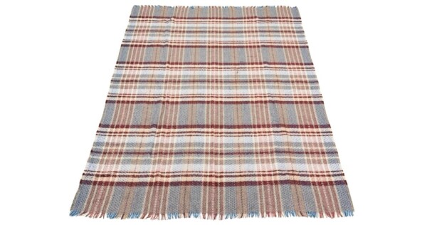 plaid Glastonbury 150x180cm bordeaux rood en blauwgrijs