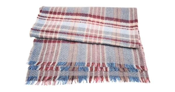 plaid Glastonbury 150x180cm bordeaux rood en blauwgrijs