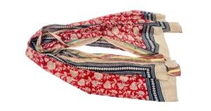 SJ31a pareo en sjaal Babylon 100x180cm zwart, crème en rood