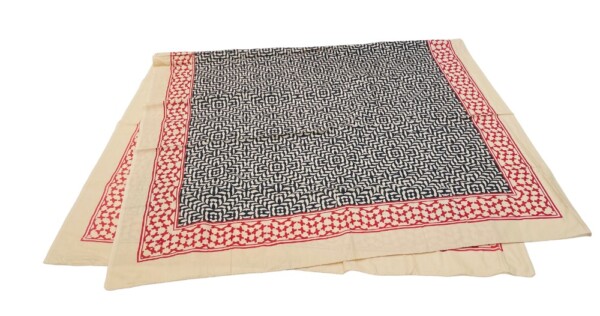 pareo en sjaal Babylon 100x180cm zwart, crème en rood