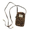mobiel tasje telefoontas met verschuifbare schouderband achtervak leopard print camel
