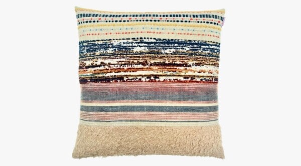 kussen Elements 50x50cm zand blauw rood multicolor