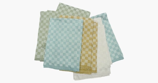 theedoeken Linnen 50x70cm set van 2 blauw