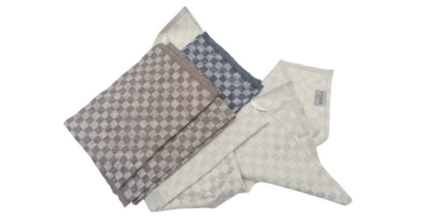 theedoeken Linnen 50x70cm set van 2 zandkleur