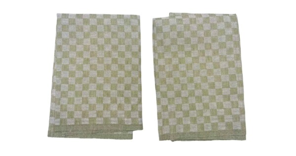 theedoeken Linnen 50x70cm set van 2 groen