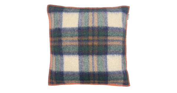kussen Ruit deken 40x40cm Sale wit blauw bruin