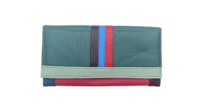 portemonnee Patchwork 20x9cm groen rood blauw