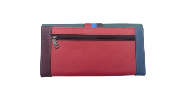 portemonnee Patchwork 20x9cm groen rood blauw
