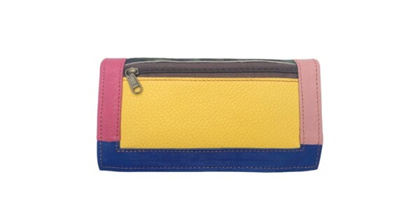 portemonnee Patchwork 20x8cm groen roze blauw