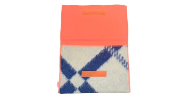 laptoptas Neon 35x25cm wit met blauw en neon oranje
