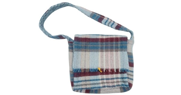 schoudertas Glastonbury 35x40x8cm blauw grijs bordeaux