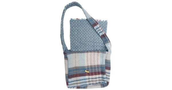schoudertas Glastonbury 35x40x8cm blauw grijs bordeaux