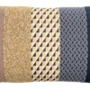 E16 patchwork kussen Elements 50x70cm donkerblauw geel en roze