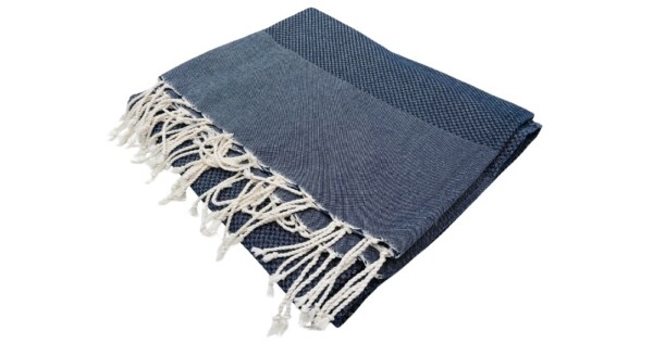 grand foulard plaid Katoen 190x300cm donkerblauw